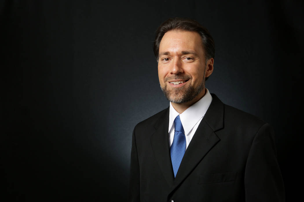 Jason Hunt, Democratic candidate for Clark County Commission District F, is photographed at the Las Vegas Review-Journal offices on Wednesday, April 18, 2018. Michael Quine/Las Vegas Review-Journa ...