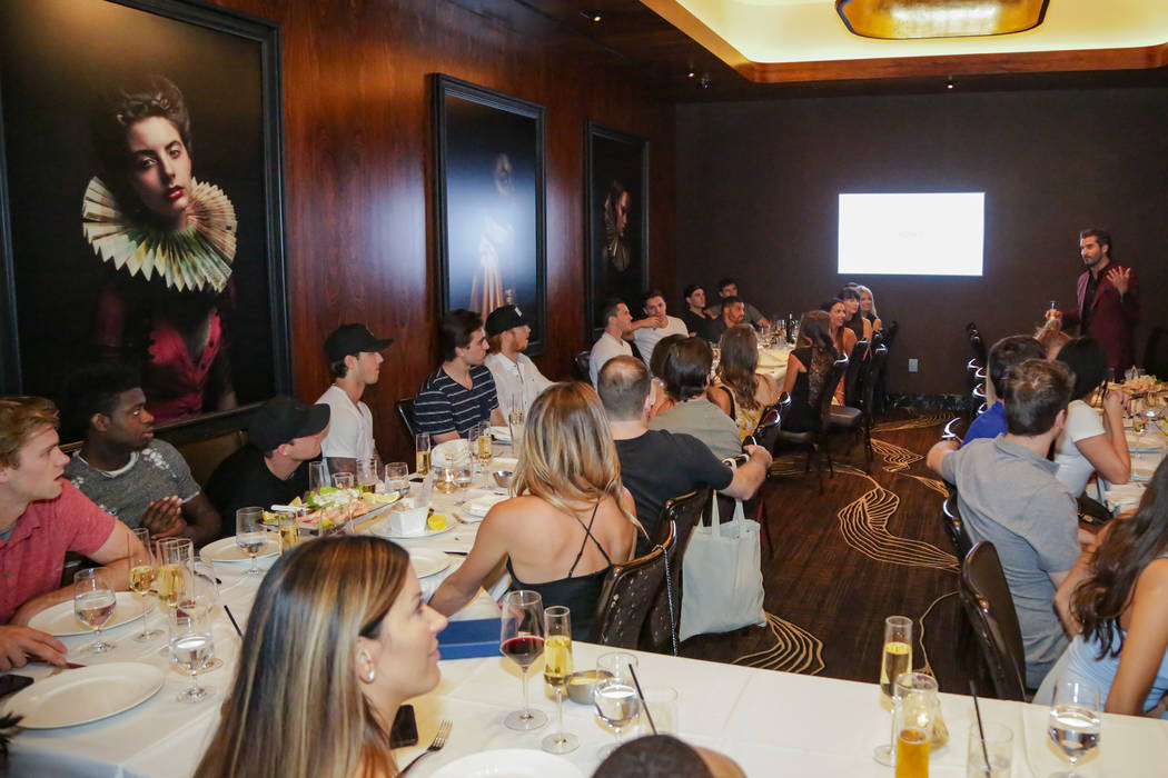 Members of the Vegas Golden Knights are shown during a party celebrating the close of the 2017-18 season at Scotch 80 Prime at the Palms on Friday, June 8, 2018 (Edison Graff)