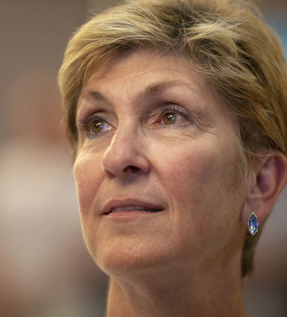 Democratic gubernatorial candidate Chris Giunchigliani during a Get Out the Vote rally hosted by the Human Rights Campaign at The Gay and Lesbian Community Center of Southern Nevada in Las Vegas o ...