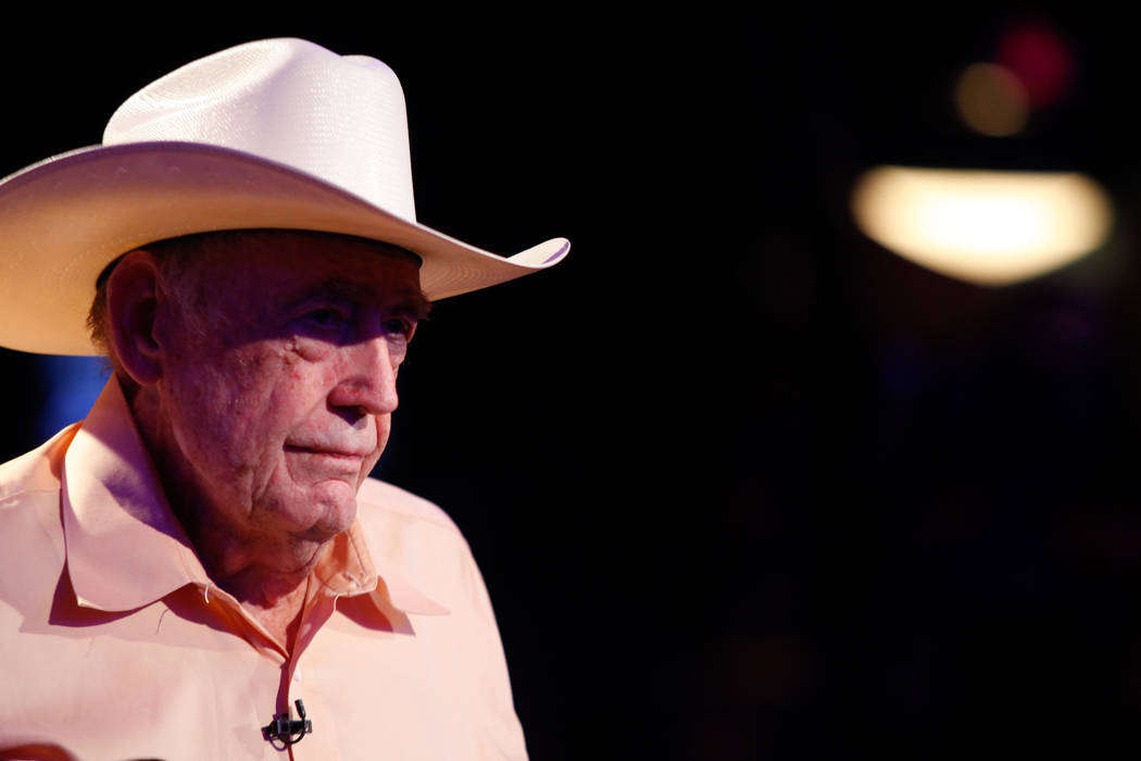 Legendary poker player Doyle Brunson is seen after being eliminated during the fourth day of the World Series of Poker Main Event at the Rio Convention Center in Las Vegas on July 12, 2013. (Chase ...