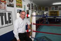 Long-time boxing judge Chuck Giampa ringside at Johnny Tacco's Gym, 9 West Charleston Boulevard ...