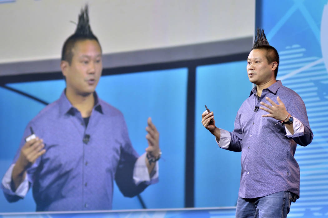 Zappos CEO Tony Hsieh speaks at the Travel Leaders Network 2018 EDGE International Conference at Caesars Palace at 3570 S. Las Vegas Blvd. in Las Vegas on Friday, June 15, 2018. Bill Hughes/Las Ve ...