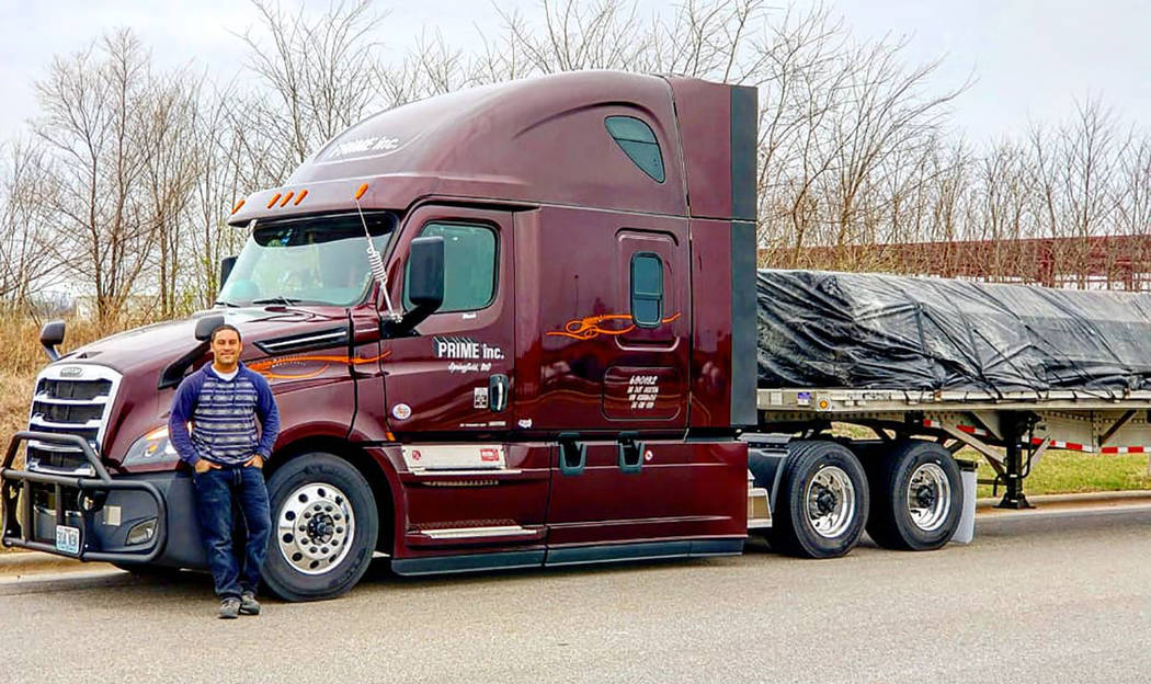 Mark Mills with his truck. Mills witnessed Friday's standoff at the Hoover Dam. (Mark Mills)