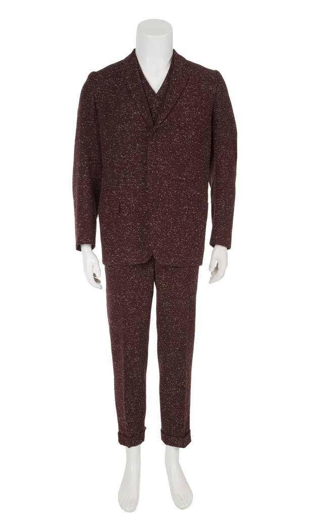 Offered for sale at the Julien's Jerry Lewis & Hollywood Legends Auction on Friday at Planet Hollywood: A custom made tweed burgundy suit worn by Jerry Lewis in The Nutty Professor (Paramount, 196 ...