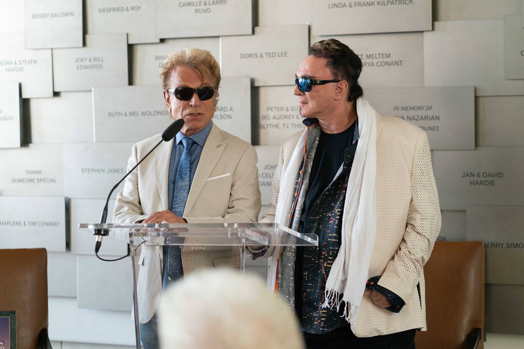 Siegfried & Roy are shown at Cleveland Clinic Lou Ruvo Center for Brain Health on Siegfried's 79th birthday on Thursday, June 14, 2018. (Cashman Photo)