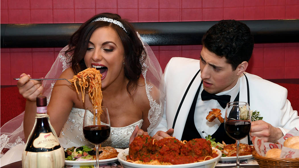Rachel Swindler and Joseph Ben Shimon are shown in a promotional photo for "Tony n' Tina's Wedding," which relaunches at Buca di Beppo at Bally's on June 15. (Tony n' Tina's Wedding)
