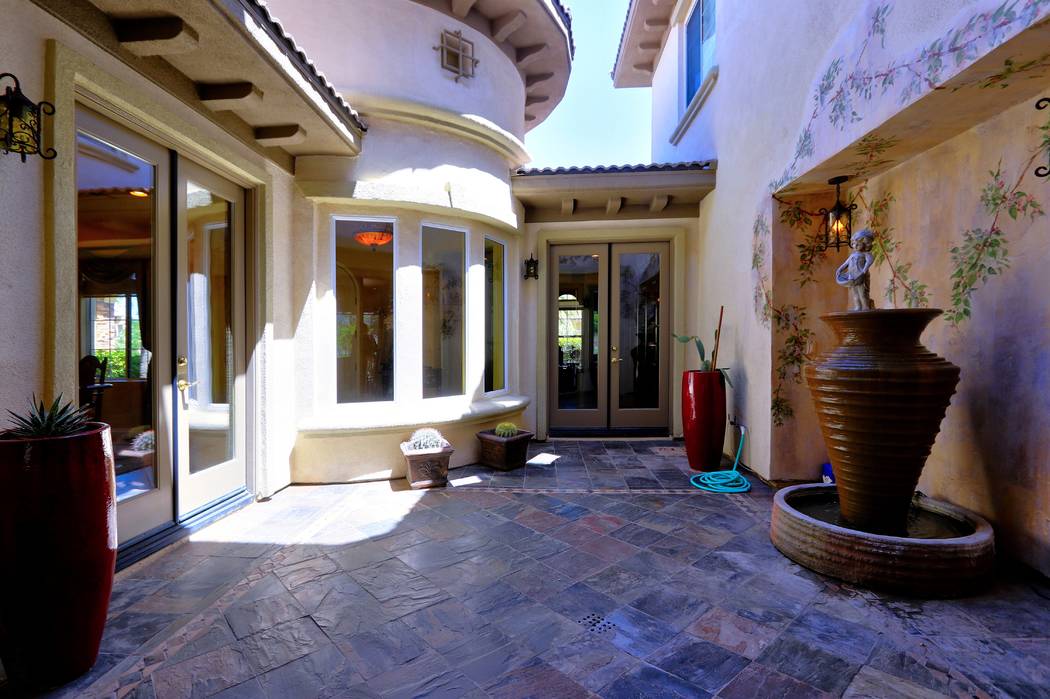 This Toll Brothers model home came with an open-air interior courtyard. (Lisa Paquette TourFactory)
