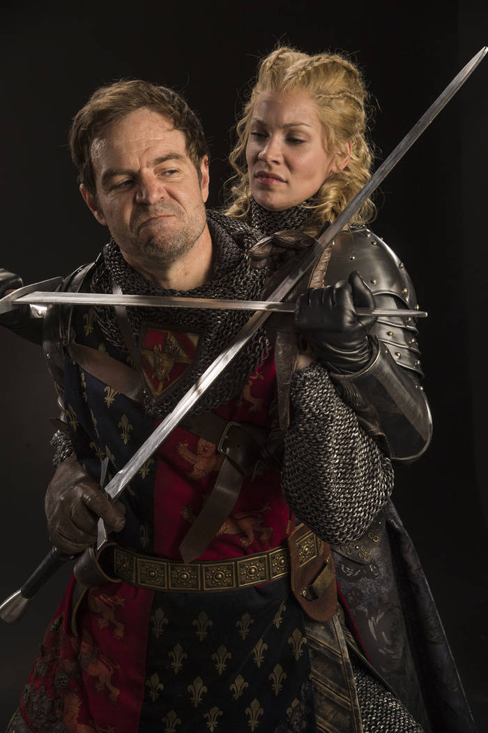 Geoffrey Kent, left, as Lord Talbot and Tracie Lane as Joan de Pucelle in the Utah Shakespeare Festival's production of "Henry VI Part One." Karl Hugh/Utah Shakespeare Festival