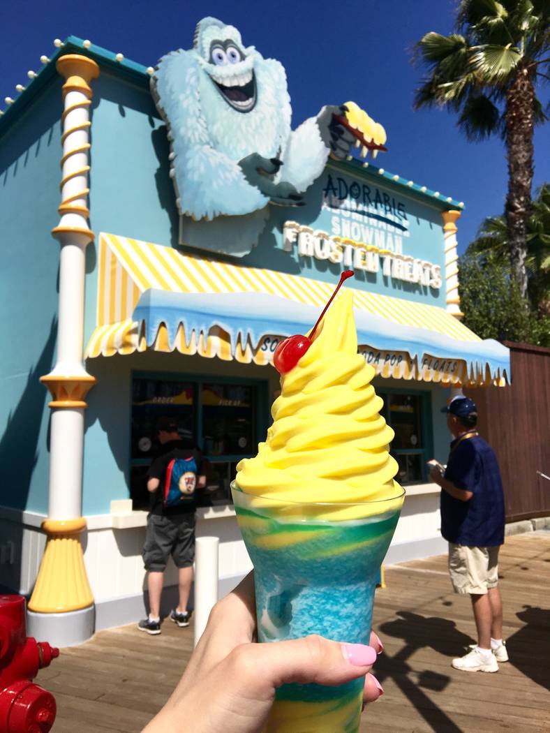 The “Pixar Pier Frosty Parfait” treat from the Adorable Snowman Frosted  Treats shack on Pixar Pier. (Las Vegas Review-Journal)