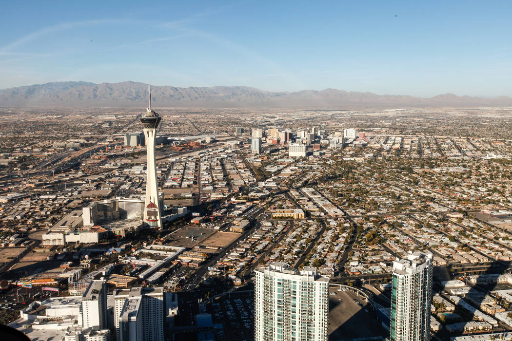 A view of the Stratosphere in Las Vegas. (Joel Angel Juarez/Las Vegas Review-Journal) @jajuarezphoto