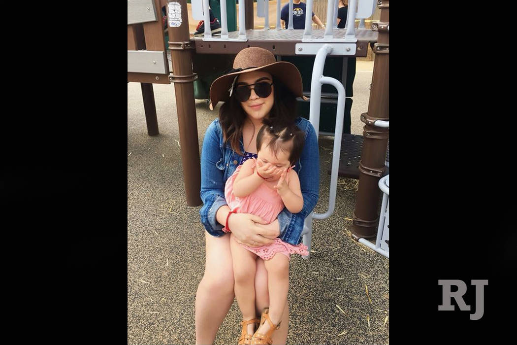Jeanette Zaltierrez, 22, poses with her daughter, 1-year-old Emma Rose Mondragon, in this undated photo. Zaltierrez, her daughter and her boyfriend were pulled out of Lake Mead early Sunday mornin ...