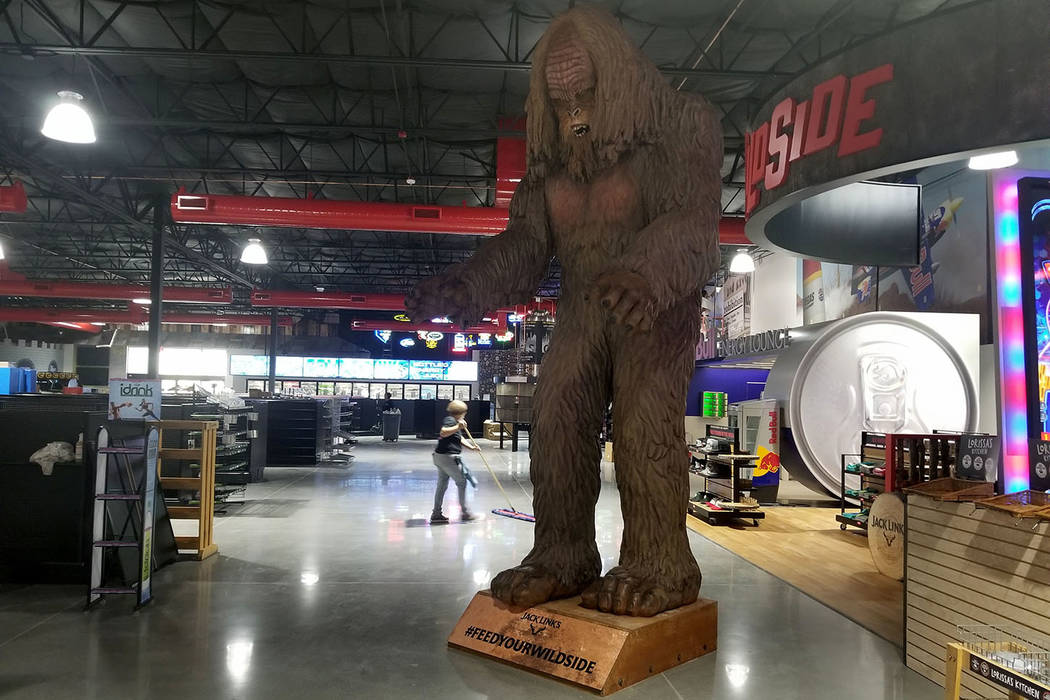 A 13-foot sasquatch statue, part of the decor inside Terrible Herbst’s 50,0...