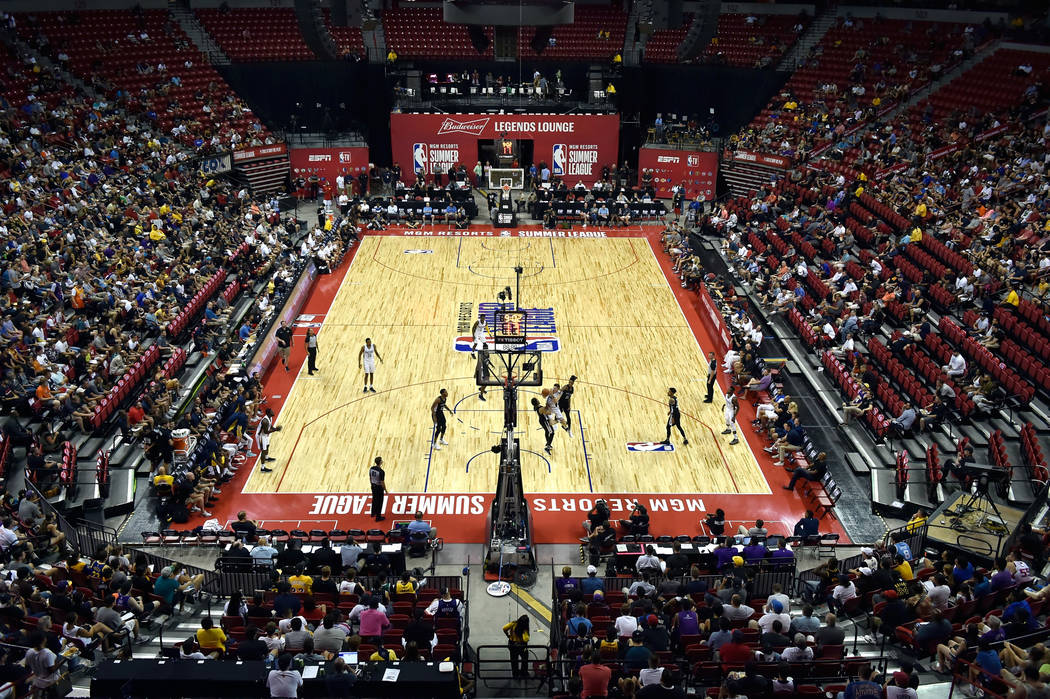 A general view of the Thomas & Mack Center during an NBA summer league basketball game between the San Antonio Spurs and Indiana Pacers Saturday, July 7, 2018, in Las Vegas. David Becker/Las V ...