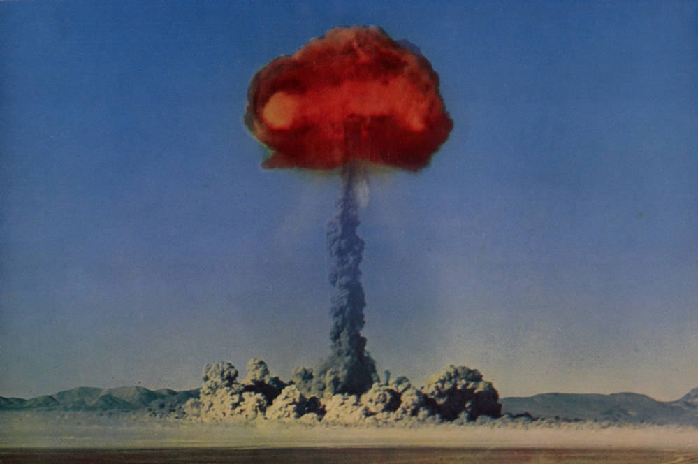 Digital ID pho003251 Title Postcard of an atomic explosion, Nevada, circa 1950s Group Creator Desert Supply Company Mike Roberts Color Productions Description Photograph of an atomic explosion ...