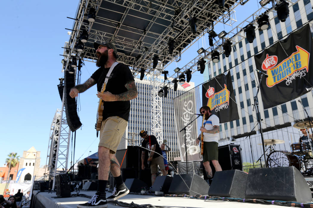 Four Year Strong performs during Warped Tour at Downtown Las Vegas Events Center on Friday, June 29, 2018. K.M. Cannon Las Vegas Review-Journal @KMCannonPhoto