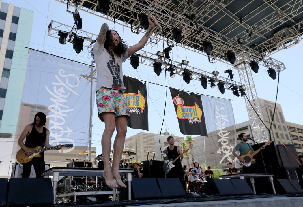 Mayday Parade performs during Warped Tour at Downtown Las Vegas Events Center on Friday, June 29, 2018. K.M. Cannon Las Vegas Review-Journal @KMCannonPhoto