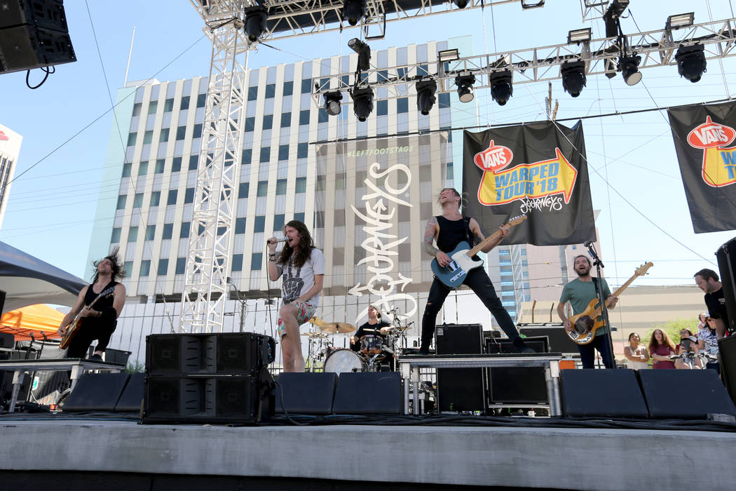 Mayday Parade performs during Warped Tour at Downtown Las Vegas Events Center on Friday, June 29, 2018. K.M. Cannon Las Vegas Review-Journal @KMCannonPhoto