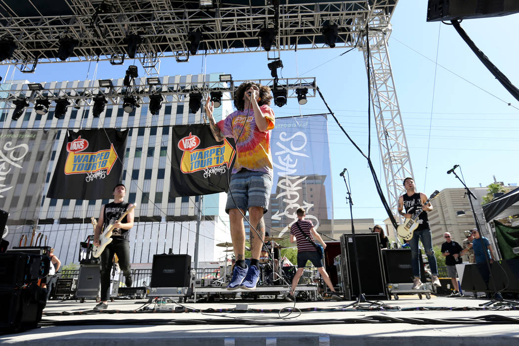 Real Friends performs during Warped Tour at Downtown Las Vegas Events Center on Friday, June 29, 2018. K.M. Cannon Las Vegas Review-Journal @KMCannonPhoto