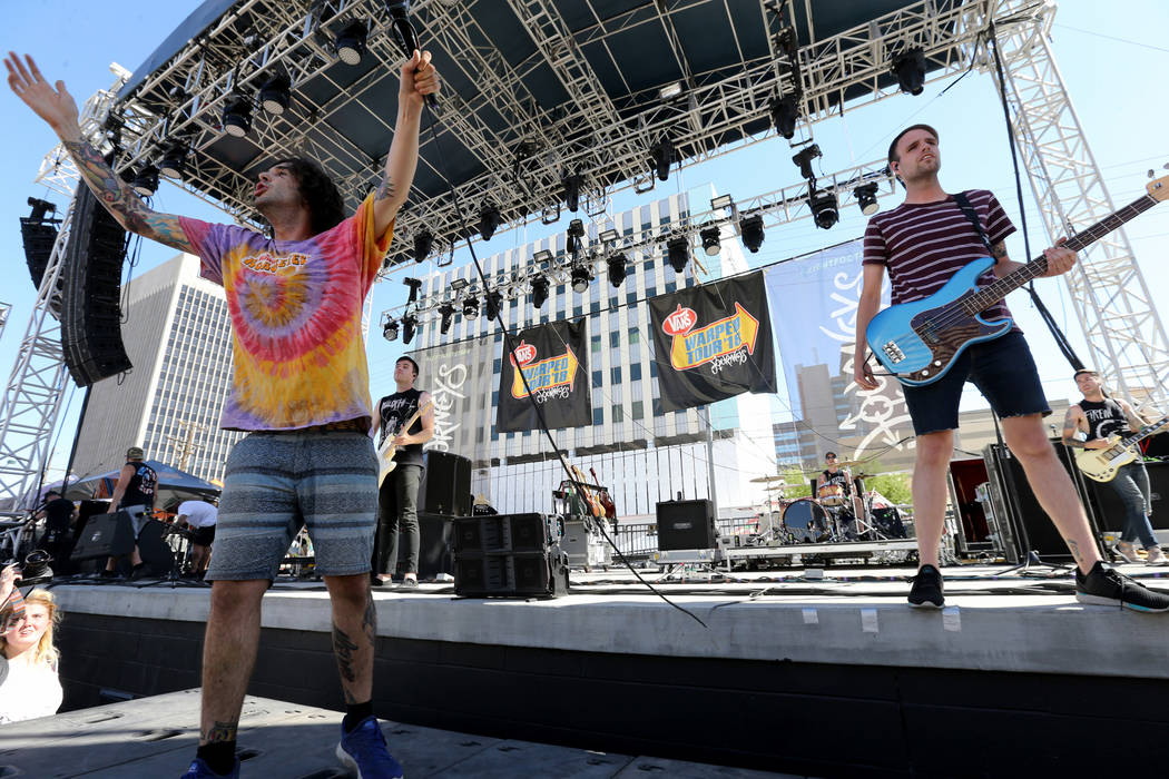 Real Friends performs during Warped Tour at Downtown Las Vegas Events Center on Friday, June 29, 2018. K.M. Cannon Las Vegas Review-Journal @KMCannonPhoto