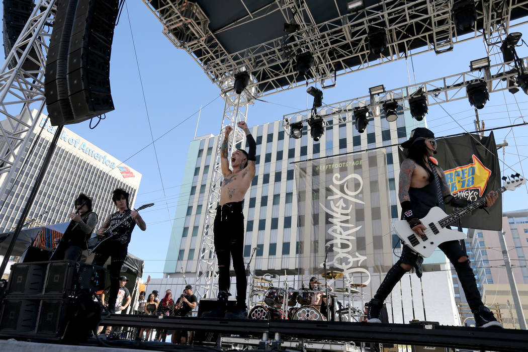 Black Veil Brides performs during Warped Tour at Downtown Las Vegas Events Center on Friday, June 29, 2018. K.M. Cannon Las Vegas Review-Journal @KMCannonPhoto