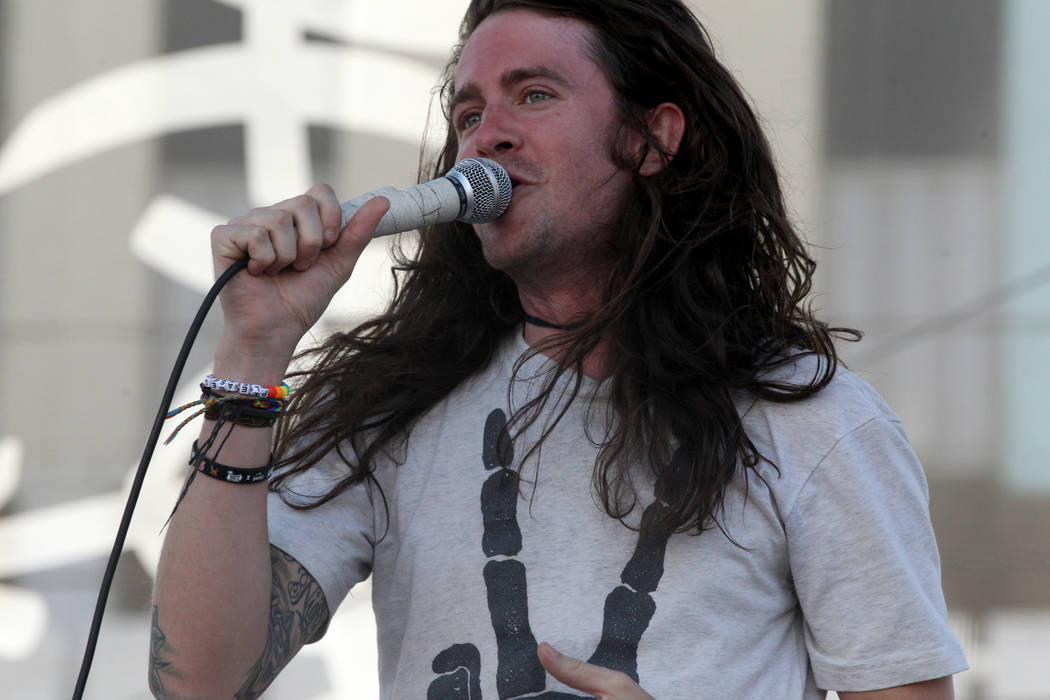 Singer Derek Sanders performs with Mayday Parade during Warped Tour at Downtown Las Vegas Events Center on Friday, June 29, 2018. K.M. Cannon Las Vegas Review-Journal @KMCannonPhoto
