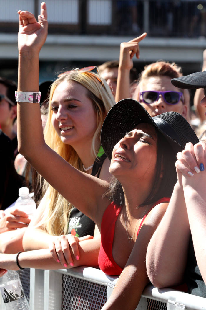 Fans cheer as Real Friends performs during Warped Tour at Downtown Las Vegas Events Center on Friday, June 29, 2018. K.M. Cannon Las Vegas Review-Journal @KMCannonPhoto