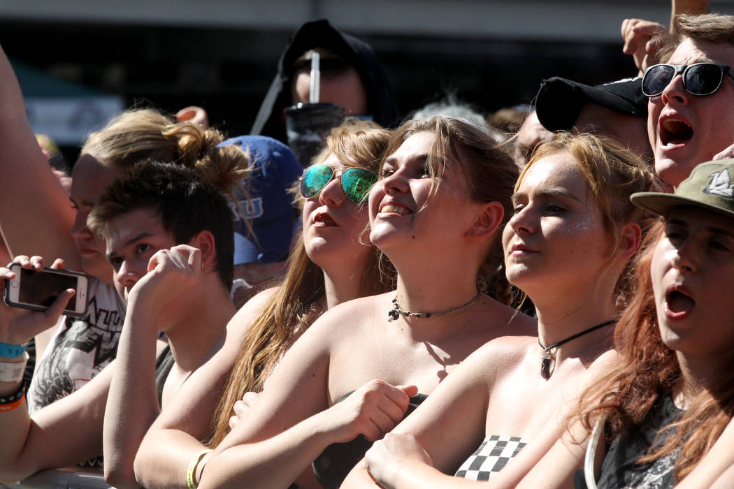 Fans watch as Real Friends performs during Warped Tour at Downtown Las Vegas Events Center on Friday, June 29, 2018. K.M. Cannon Las Vegas Review-Journal @KMCannonPhoto