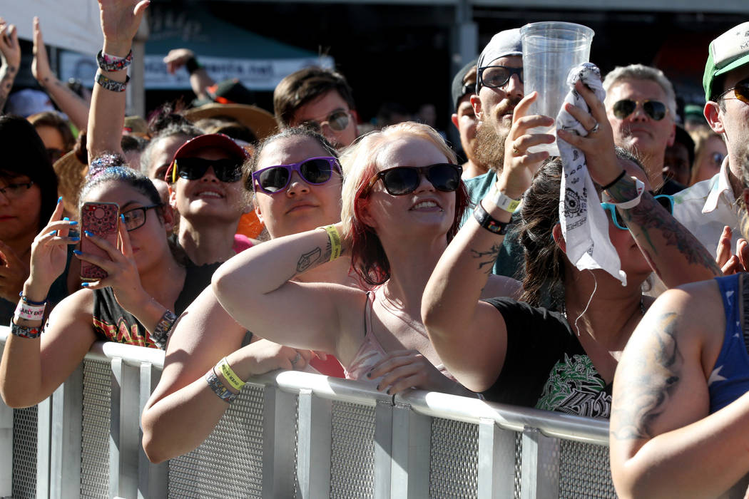Fans watch We the Kings perform during Warped Tour at Downtown Las Vegas Events Center on Friday, June 29, 2018. K.M. Cannon Las Vegas Review-Journal @KMCannonPhoto