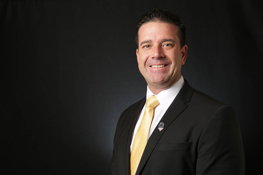 Aaron Manfredi, Republican candidate for Clark County Public Administrator, is photographed at the Las Vegas Review-Journal offices on Wednesday, May 9, 2018. Michael Quine/Las Vegas Review-Journa ...