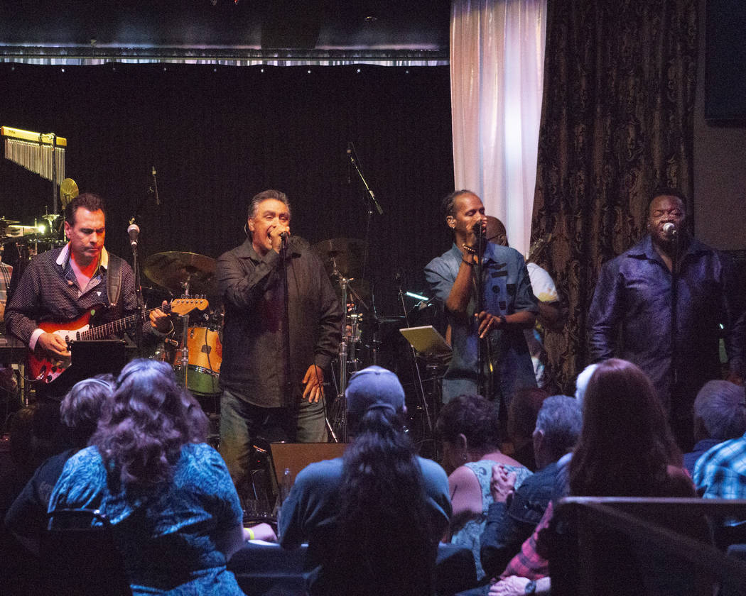 Jerry Lopez, Lenny Lopez, Tyriq Johnson and Lannie Counts Santa Fe & The Fat City Horns perform at the Copa Room at Bootlegger Bistro on Monday, July 2, 2018. (Ed Foster)