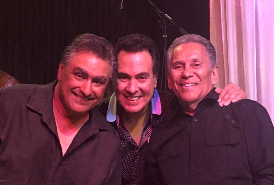 Lenny Lopez, Jerry Lopez and Cleto Escobedo Jr. of Cleto & The Cletones are shown after the Santa Fe & The Fat City Horns show on Monday, July 3, 2018. (John Katsilometes/Las Vegas Review-Journal) ...