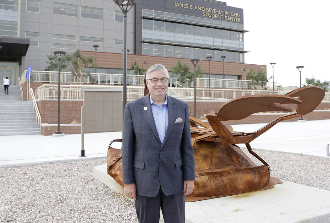 Bart Patterson, Nevada State College president, poses for a photo on the campus Thursday, Oct. 27, 2016, in Henderson. Bizuayehu Tesfaye/Las Vegas Review-Journal Follow @bizutesfaye