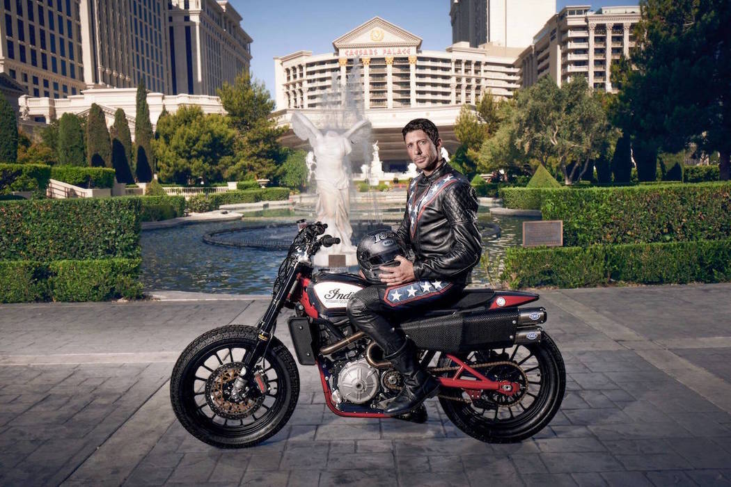 Travis Pastrana outside of Caesars Palace on the Las Vegas Strip. (HISTORY Channel/Facebook)