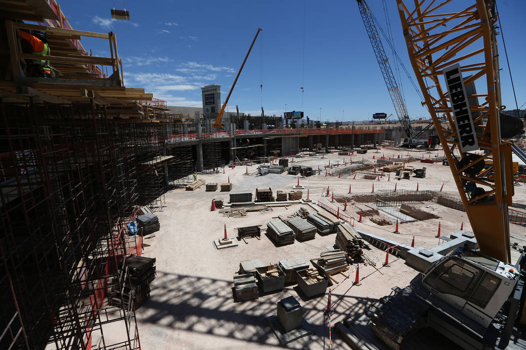 The construction site for the future Raiders stadium in Las Vegas, Thursday, June 28, 2018. Erik Verduzco Las Vegas Review-Journal @Erik_Verduzco