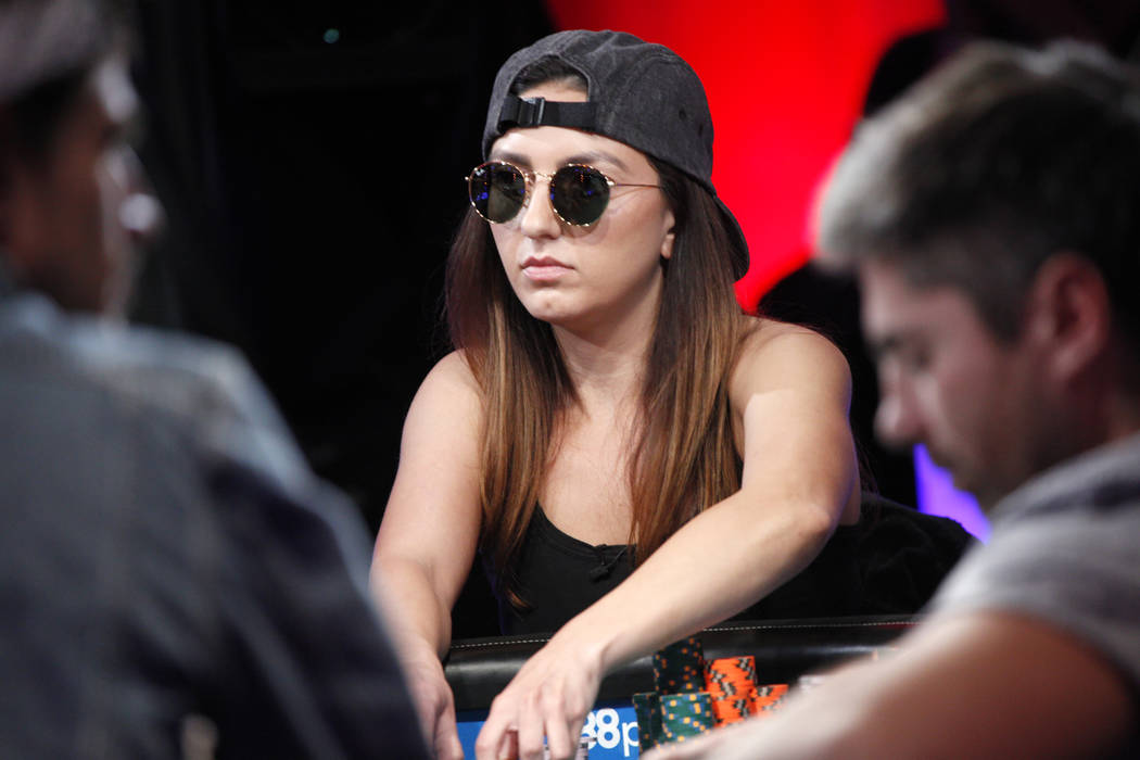 Kelly Minkin during day five of the World Series of Poker tournament at the ESPN feature table at the Rio Convention Center in Las Vegas, Monday, July 9, 2018. Rachel Aston Las Vegas Review-Journa ...
