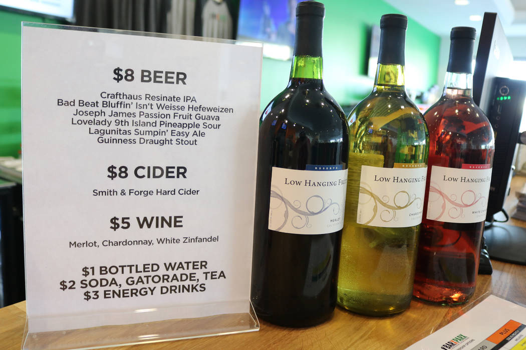 A selection of wine at Barx Parx, a new indoor dog park, in Henderson on Saturday, July 7, 2018. (Rochelle Richards/Las Vegas Review-Journal) @RoRichards24