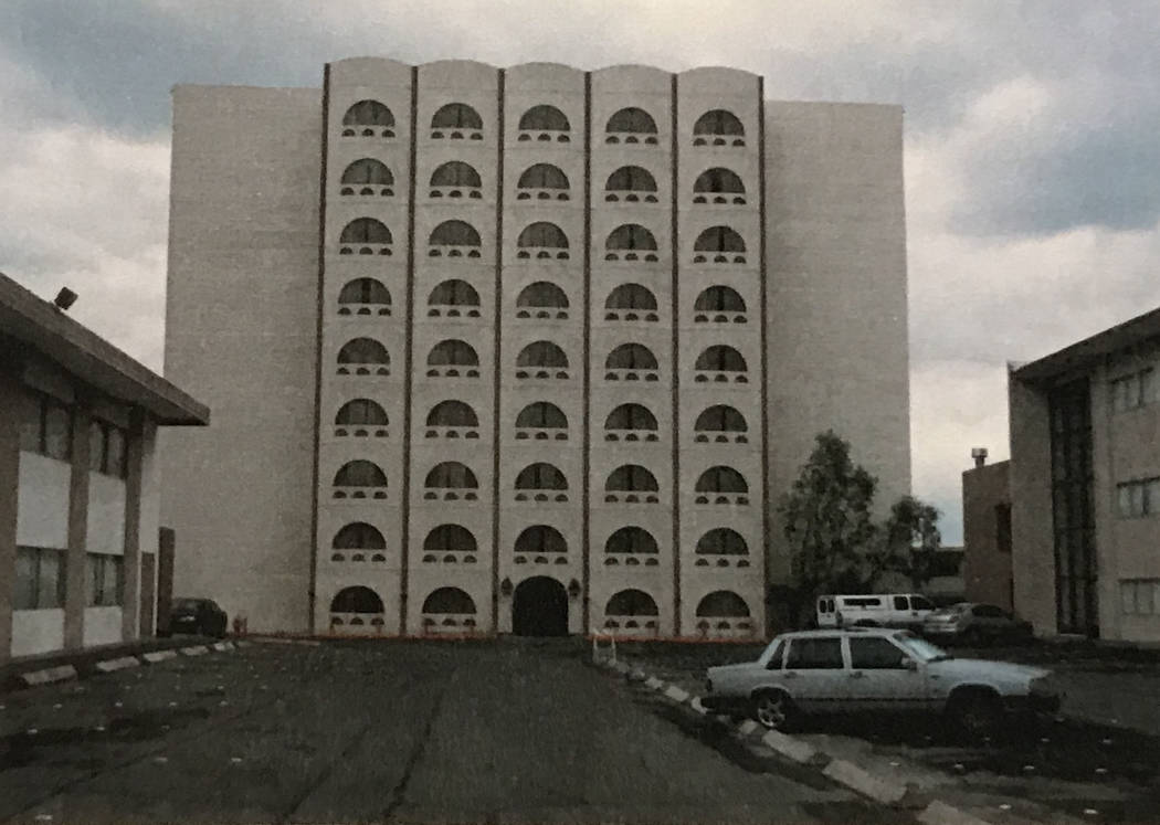 An exterior of the former La Concha Motel is shown in a photo obtained through Clark County District Court's evidence vault. (Clark County District Court)