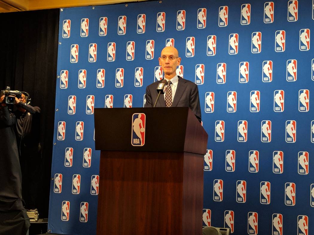 NBA commissioner Adam Silver prepares to address the media Tuesday at Encore. Photo by Mark Anderson/Las Vegas Review-Journal