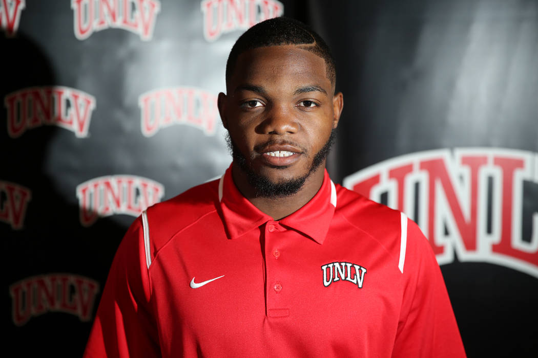 UNLV's Lexington Thomas during the Mountain West Conference football media day at the Cosmopolitan hotel-casino in Las Vegas, Wednesday, July 25, 2018. Erik Verduzco Las Vegas Review-Journal @Erik ...