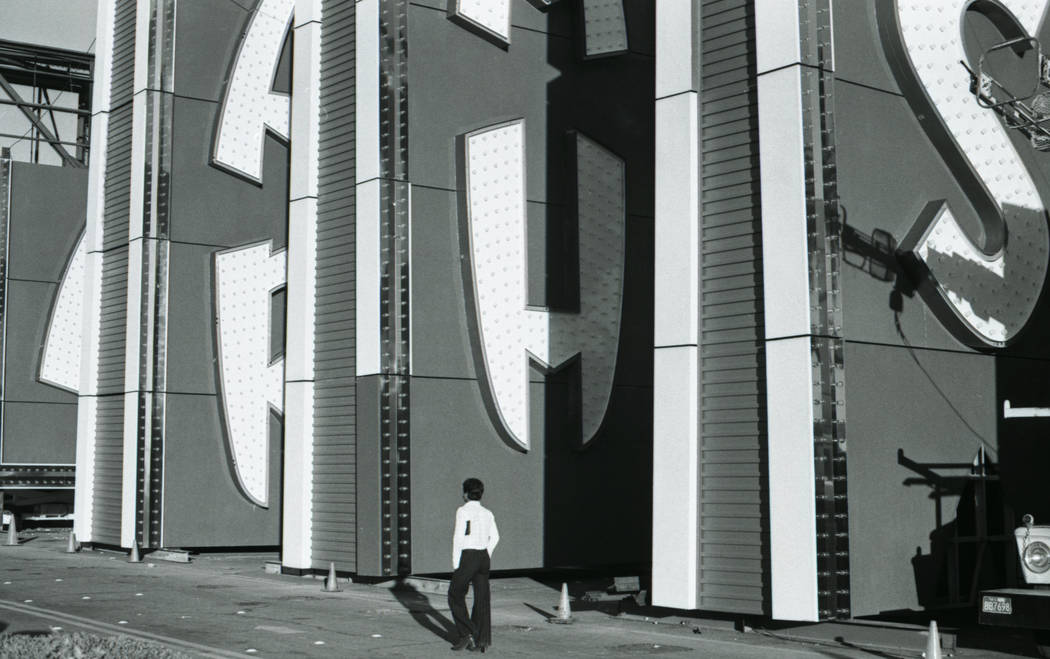 The Sahara hotel-casino erected a new 222 1/4 ft tall sign in 1980. Young Electric Sign Company ...