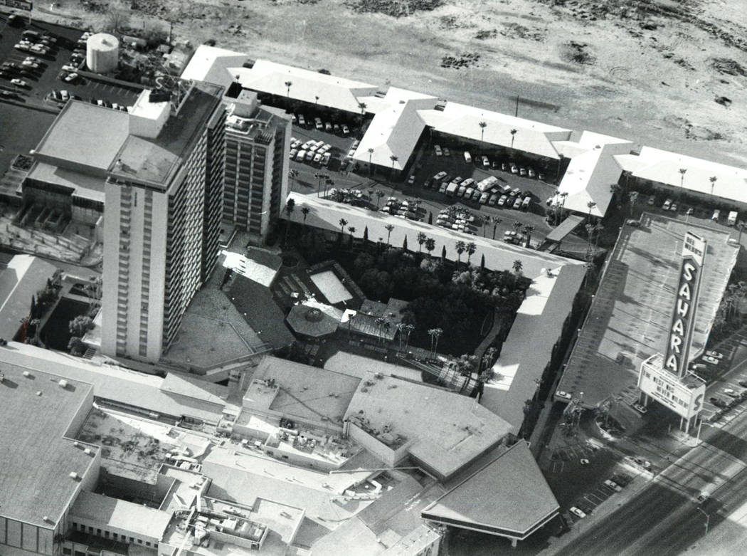 Aerial View of the Sahara hotel-casino in 1982. (Las Vegas Review-Journal File Photo)
