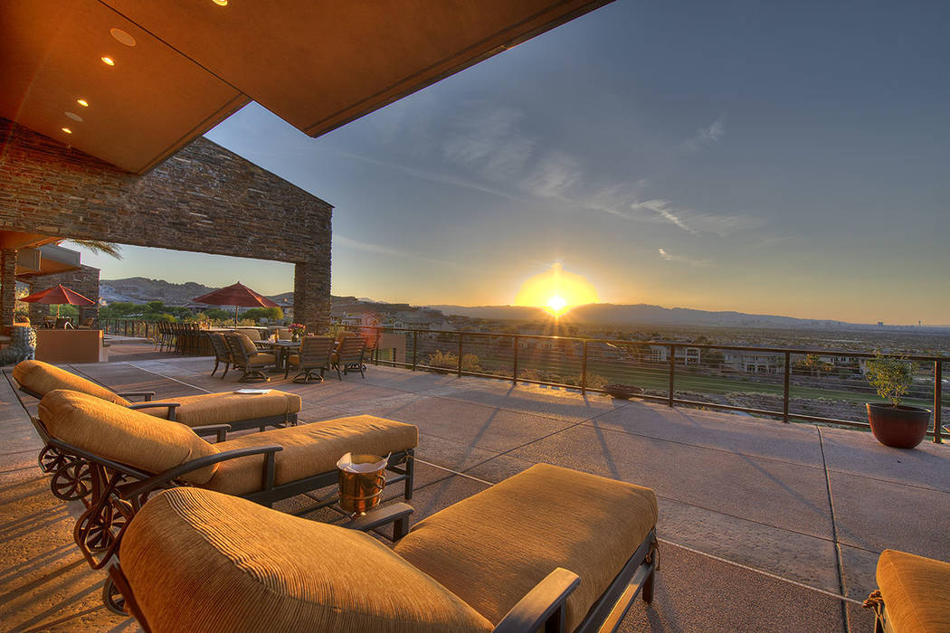 The home has a large patio. (Synergy/Sotheby’s International Realty)