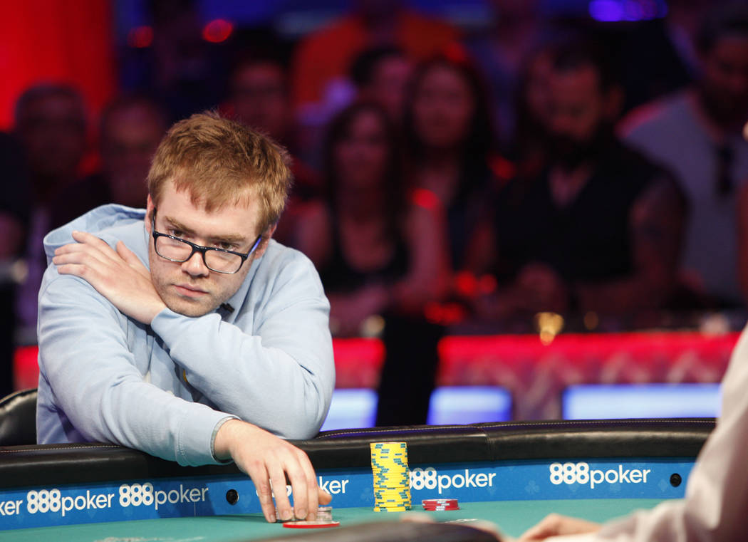 Michael Dyer on day three of the main event final table at the World Series of Poker tournament at the Rio Convention Center in Las Vegas, Saturday, July 14, 2018. Rachel Aston Las Vegas Review-Jo ...