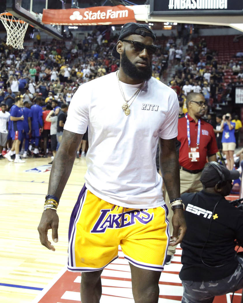 The shorts of the Los Angeles Lakers Just Don worn by LeBron James during  the NBA Summer League 2018