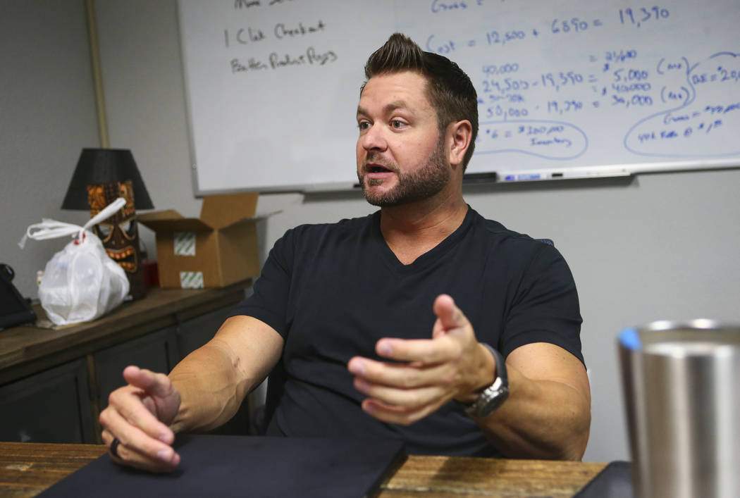 Billy Wilson, CEO of eCig Distributors, talks about his company in Las Vegas on Friday, July 13, 2018. Chase Stevens Las Vegas Review-Journal @csstevensphoto