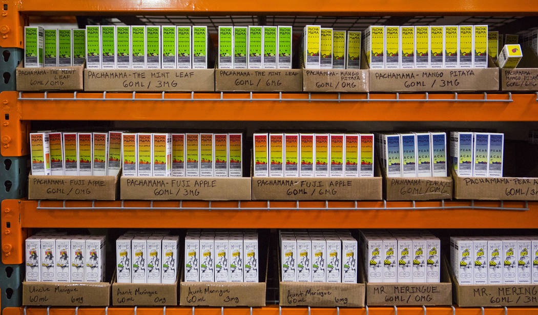A variety of items at the eCig Distributors warehouse near McCarran International Airport in Las Vegas on Friday, July 13, 2018. Chase Stevens Las Vegas Review-Journal @csstevensphoto