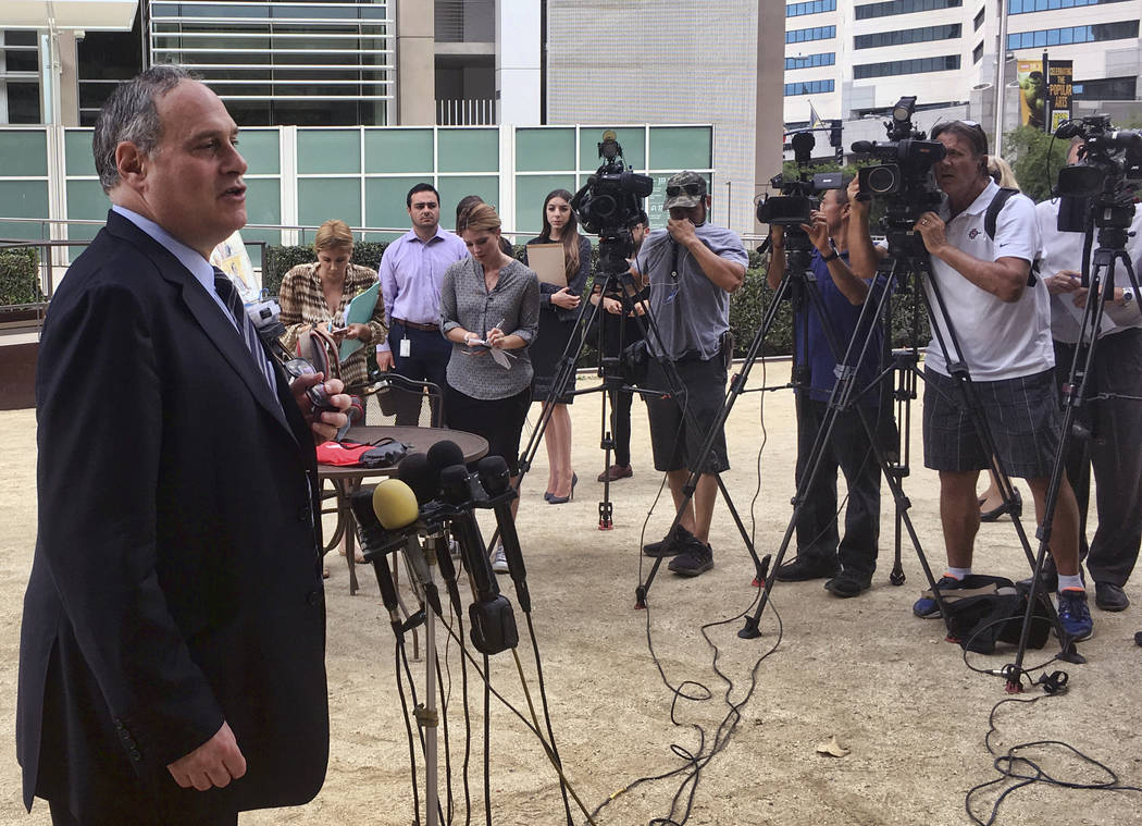 American Civil Liberties Union attorney Lee Gelernt addresses reporters after a hearing in San Diego, Calif., Monday, July 9, 2018. (Elliot Spagat/AP)