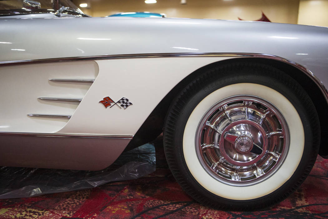 Details of a 1958 Corvette owned by Dan Johnson during the National Corvette Restorers Society convention at the South Point in Las Vegas on Tuesday, July 17, 2018. Chase Stevens Las Vegas Review- ...