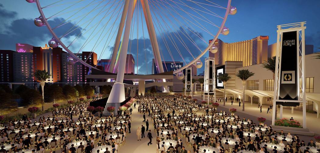 Rendering of plaza of Caesars Forum meeting center (Caesars Entertainment)