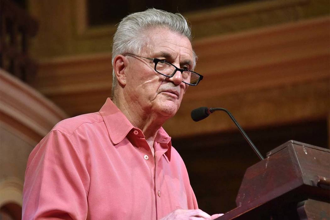 In this June 7, 2016 file photo, John Irving speaks at a book discussion for his novel "Avenue of Mysteries" at Coral Gables Congregational Church in Miami. Irving is this year’s winner of a lif ...